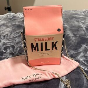 Kate Spade Strawberry Milk Carton Crossbody Bag - Pink and Cream